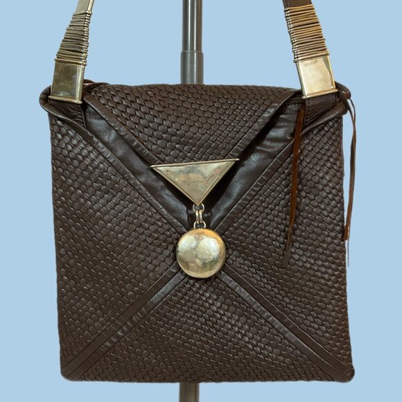 Perez Sanz Brown Leather Shoulder Bag - Picture 2 of 5